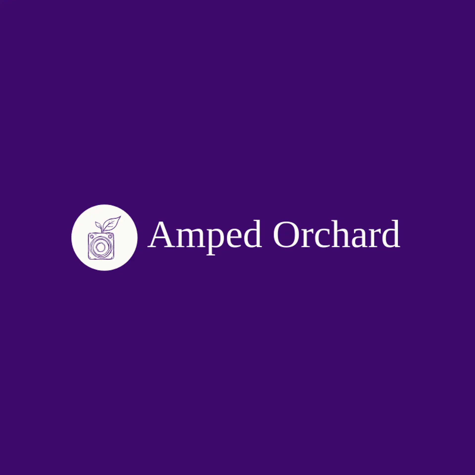 Amped Orchard logo for rock and roll