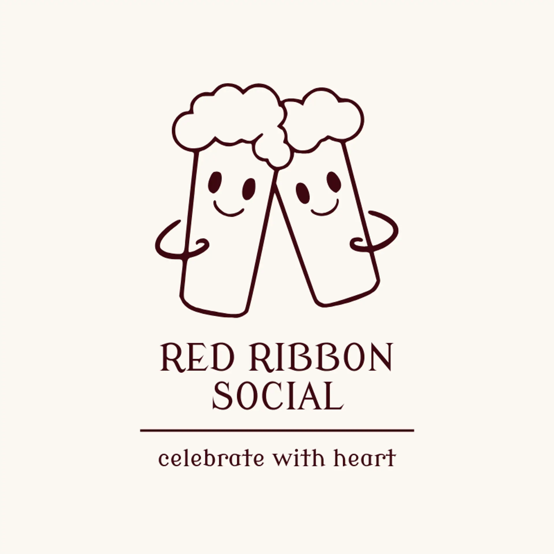 Red Ribbon Social logo for cheers