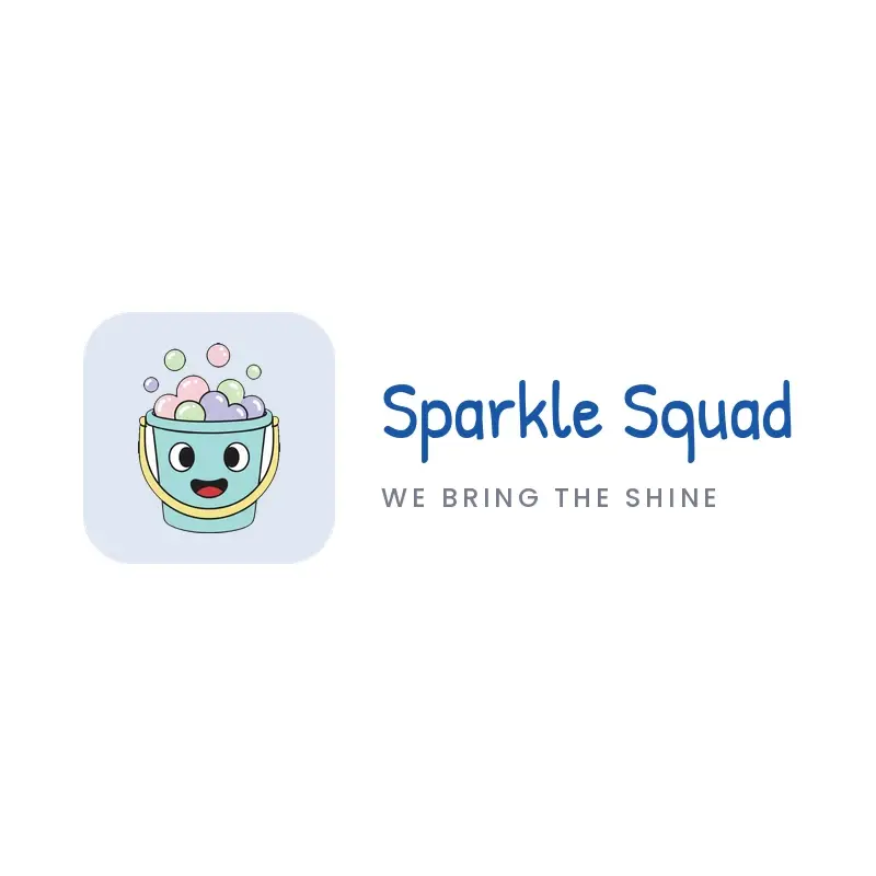 The cleaning name Sparkle Squad as a branded logo in a playful style