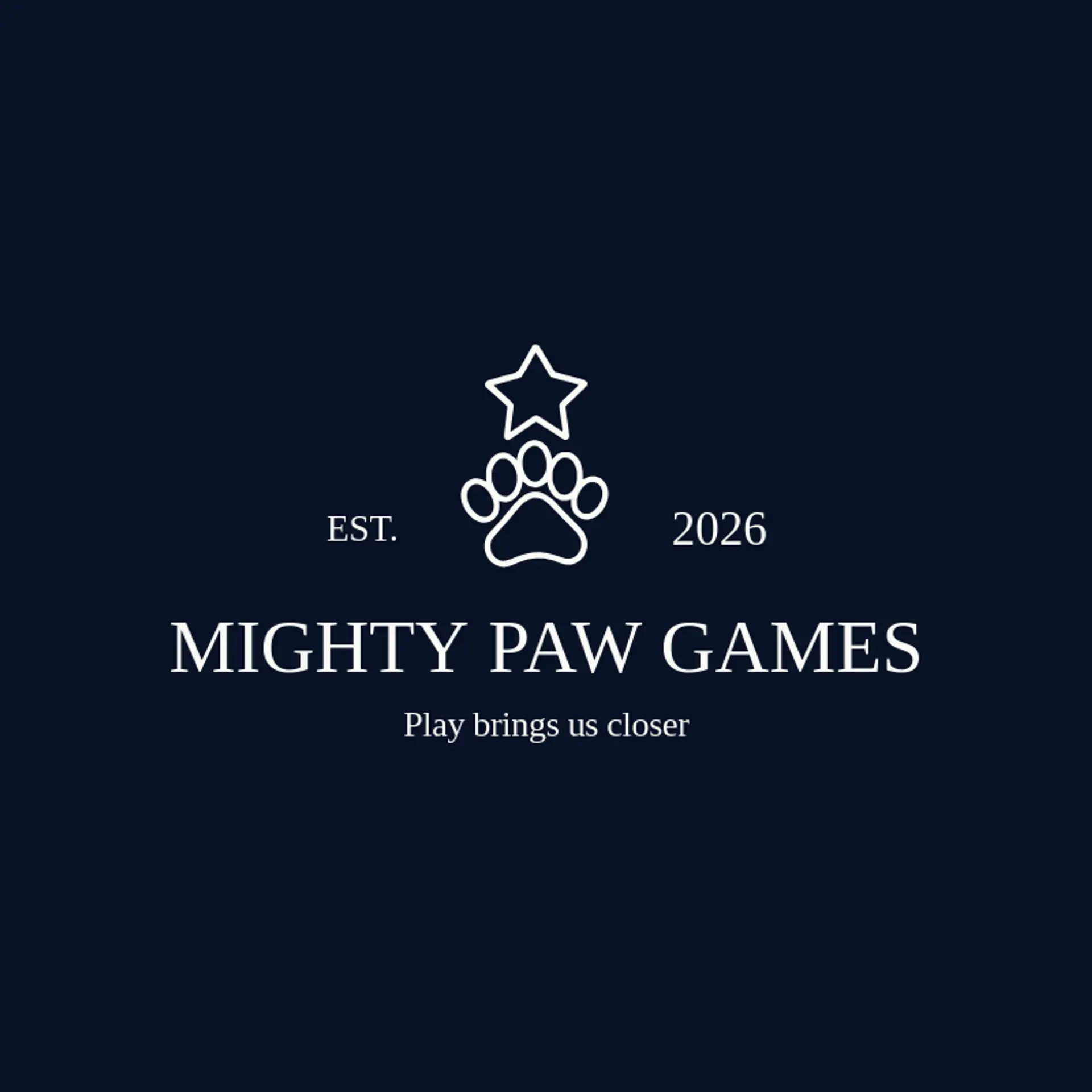 Mighty Paw Games logo for paw print