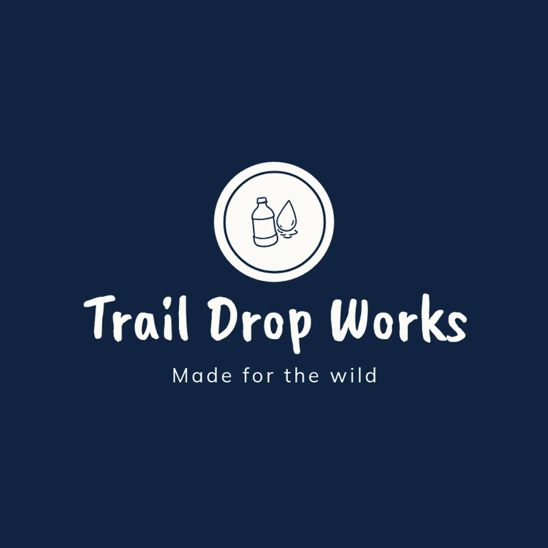Trail Drop Works logo for water bottle