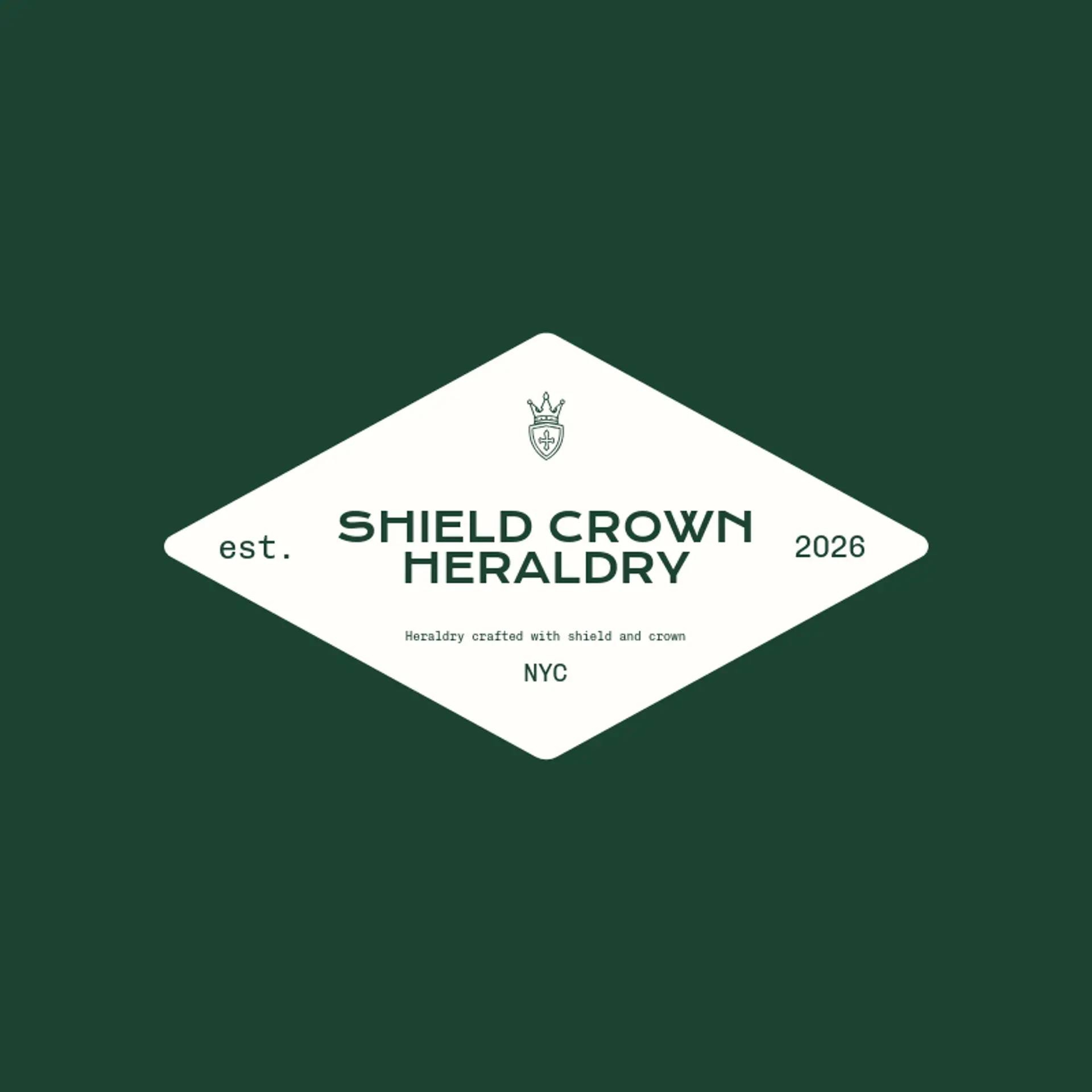 Shield Crown Heraldry logo for queen