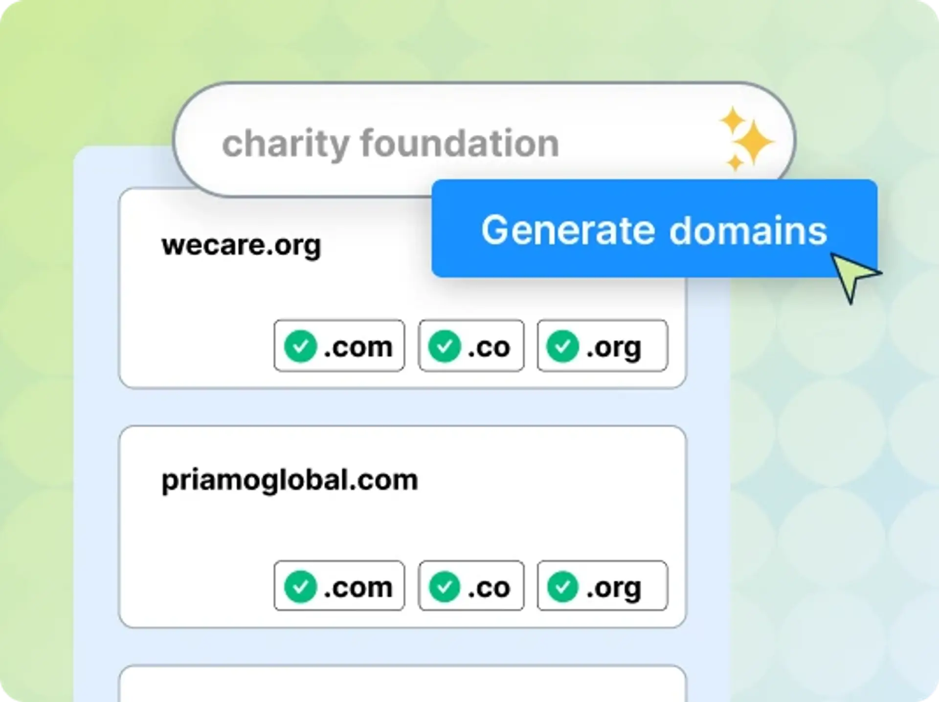 Step 1: Find a domain name with our domain name generator