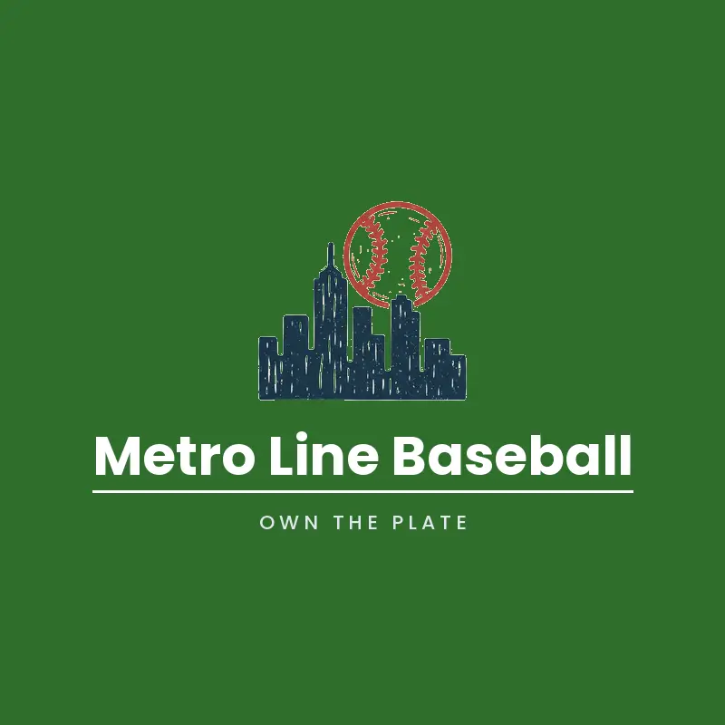 Skyline and baseball team logo for Metro Line Baseball