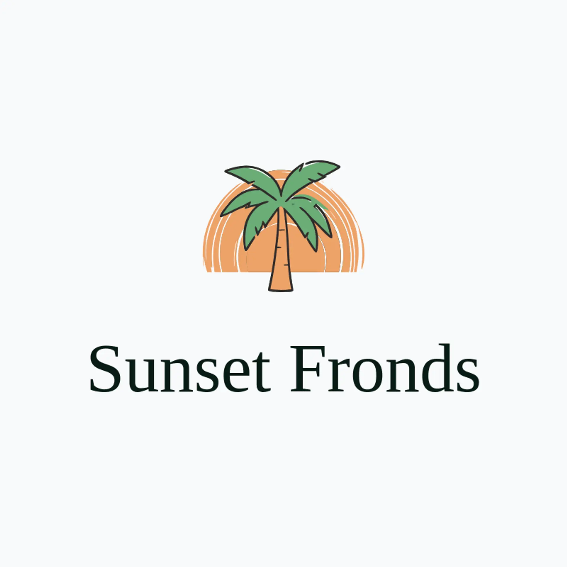 Sunset Fronds logo for palm tree