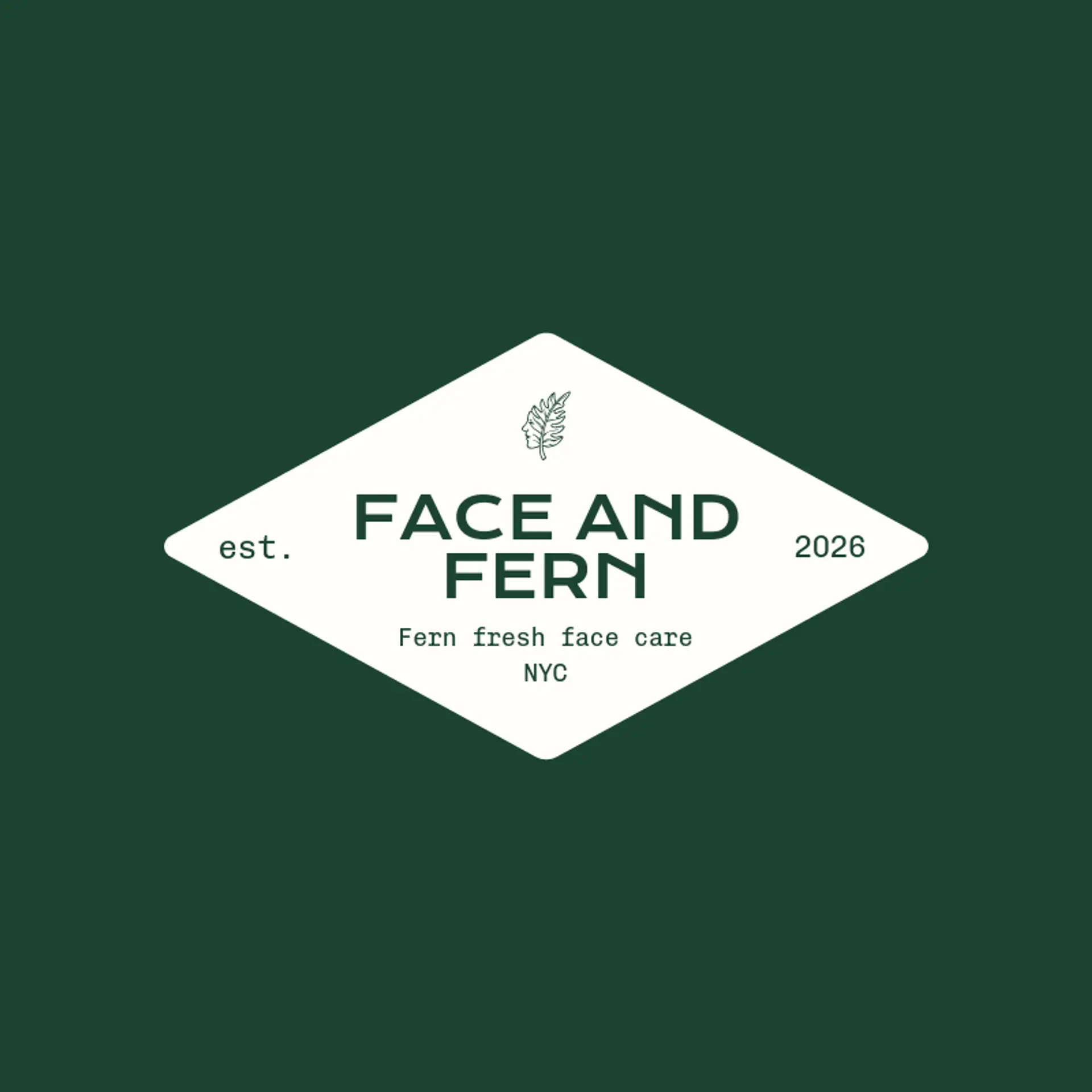 Face and Fern logo for esthetician