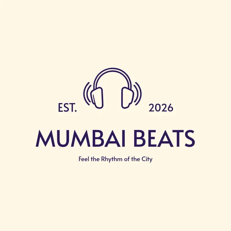 The DJ name Mumbai Beats as a branded logo with a single color icon