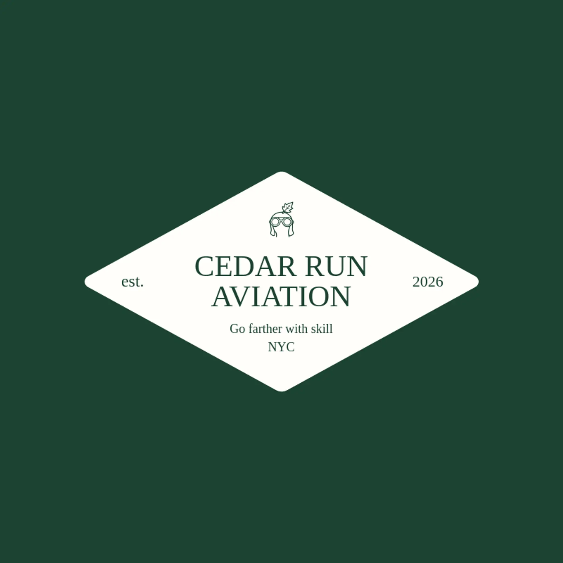 Cedar Run Aviation logo for aviator