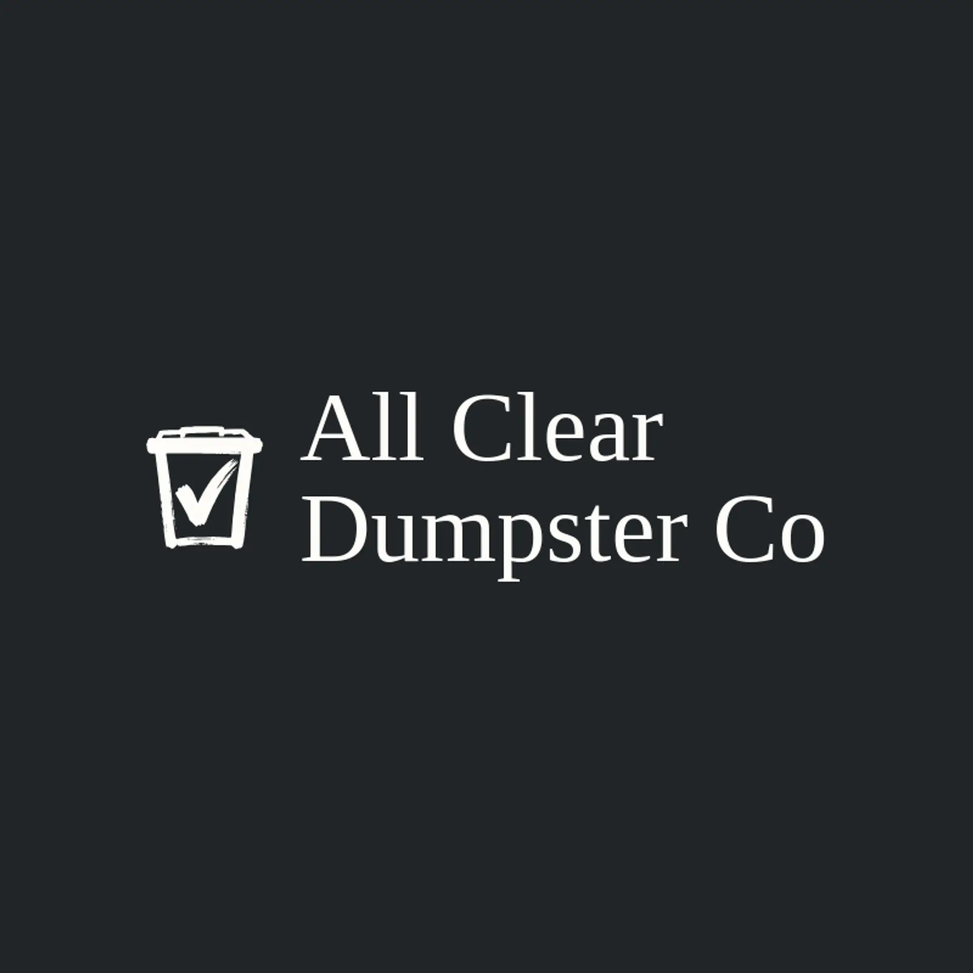 All Clear Dumpster Co logo for dumpster