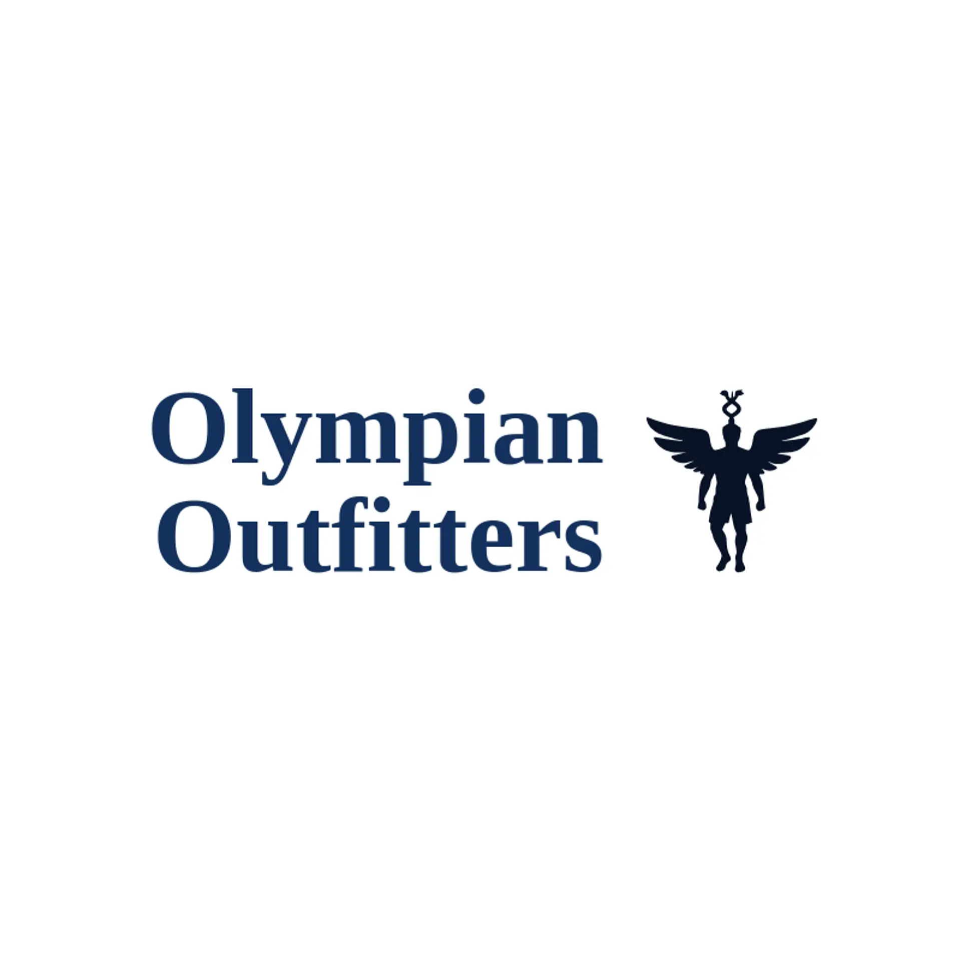 Olympian Outfitters logo for greek god