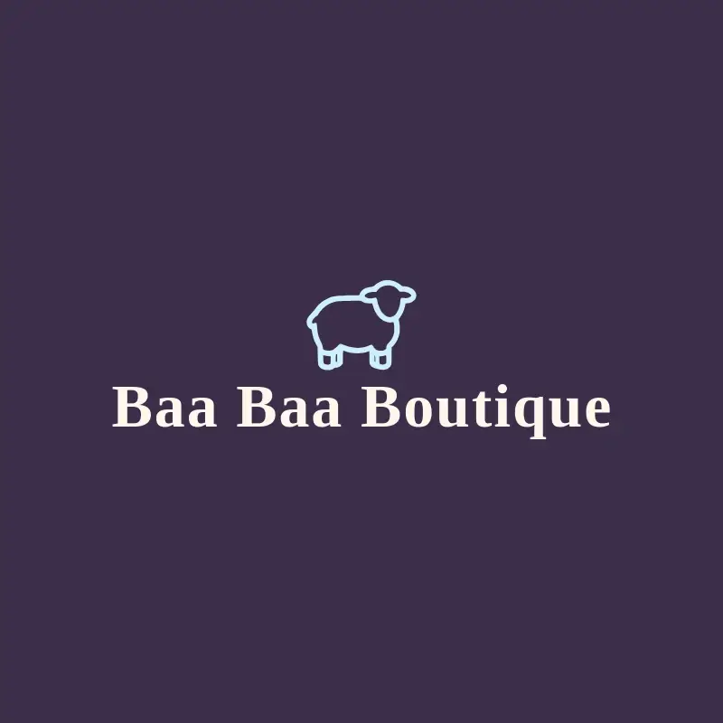 The baby store name Baa Baa Boutique as a branded logo with a single color icon