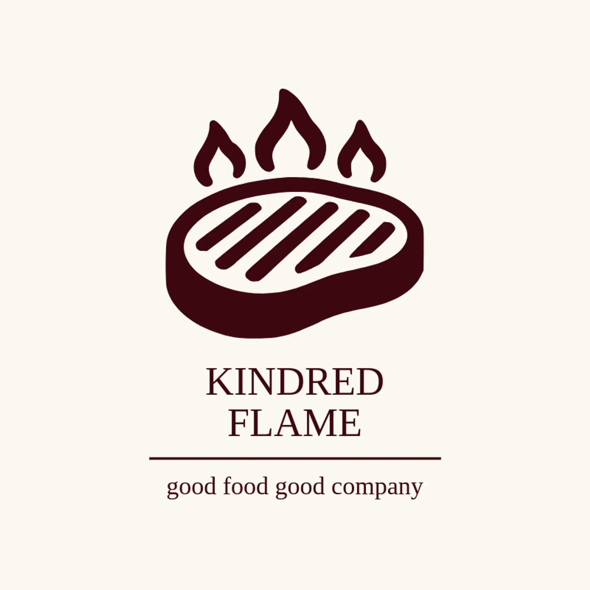 Kindred Flame logo for steakhouse