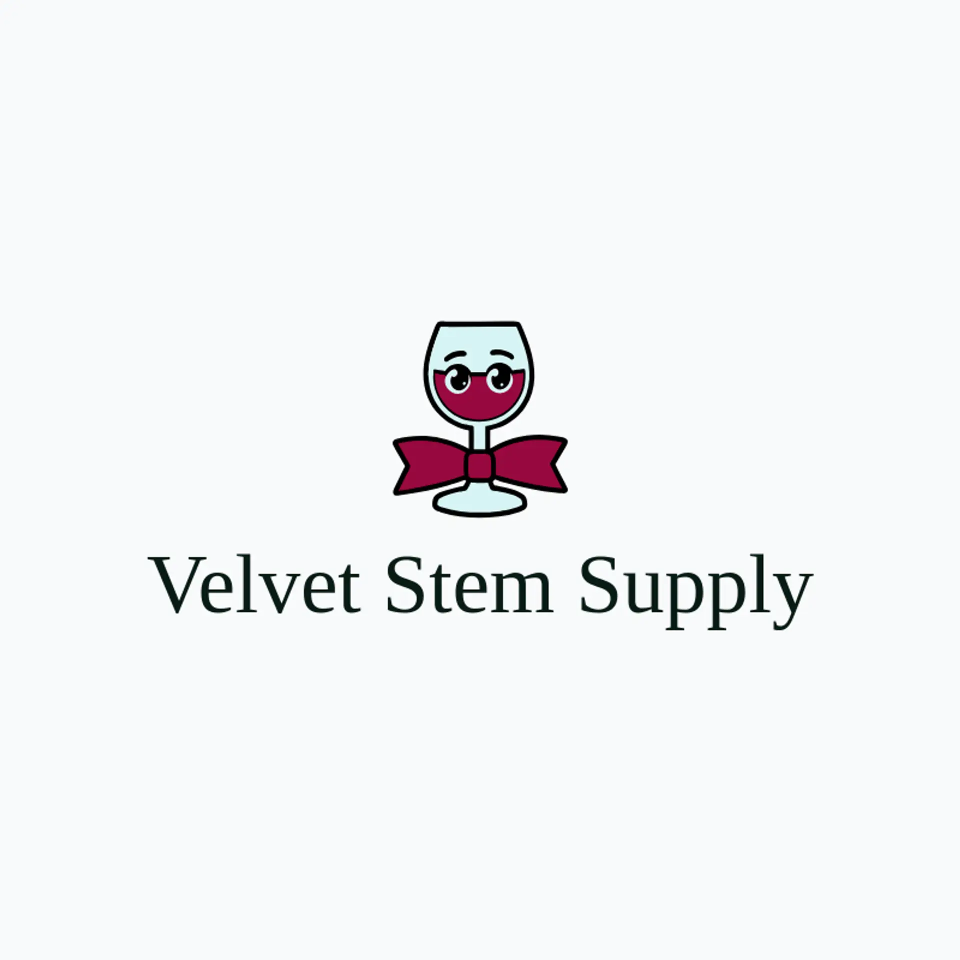 Velvet Stem Supply logo for wine glass