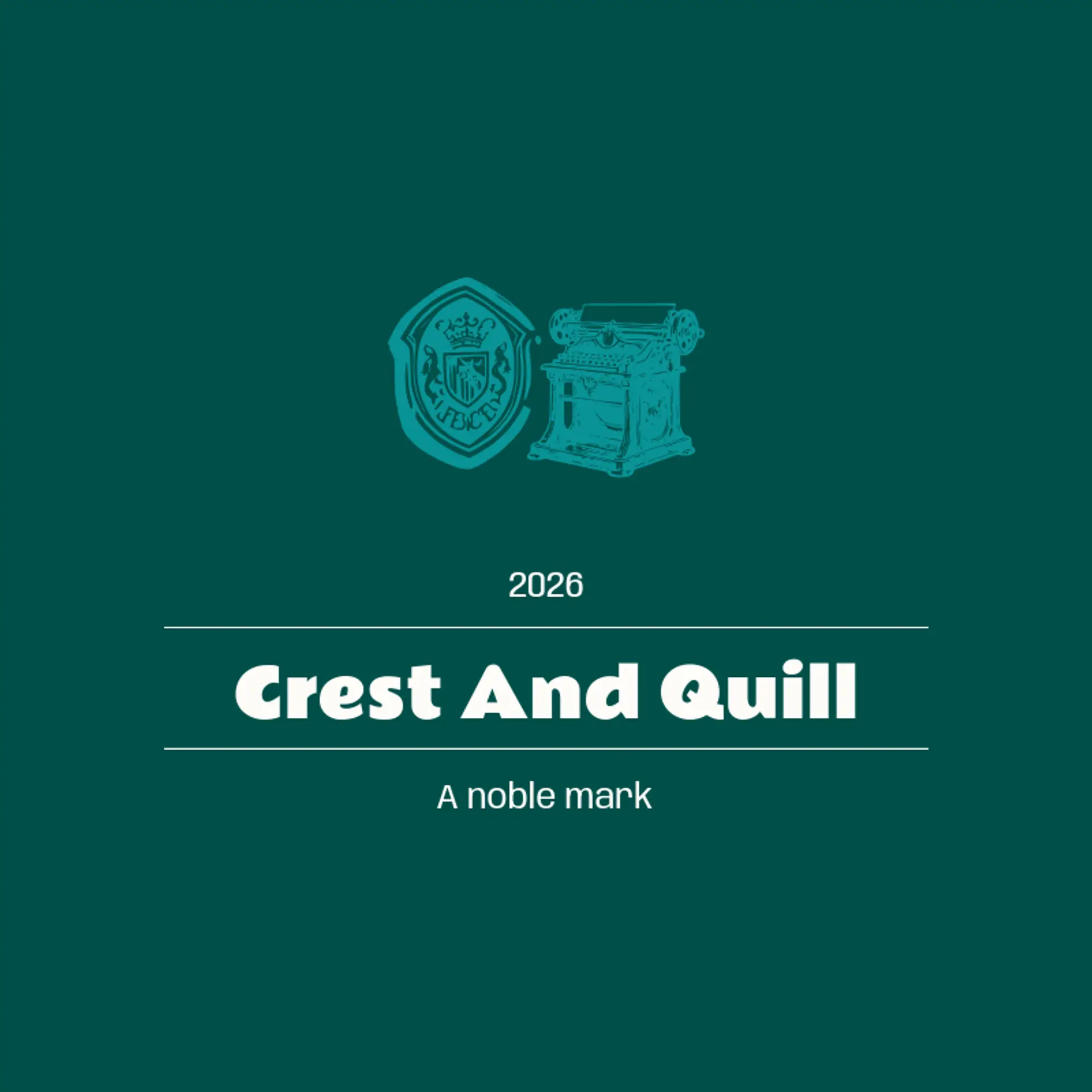 Crest and Quill logo for printing press