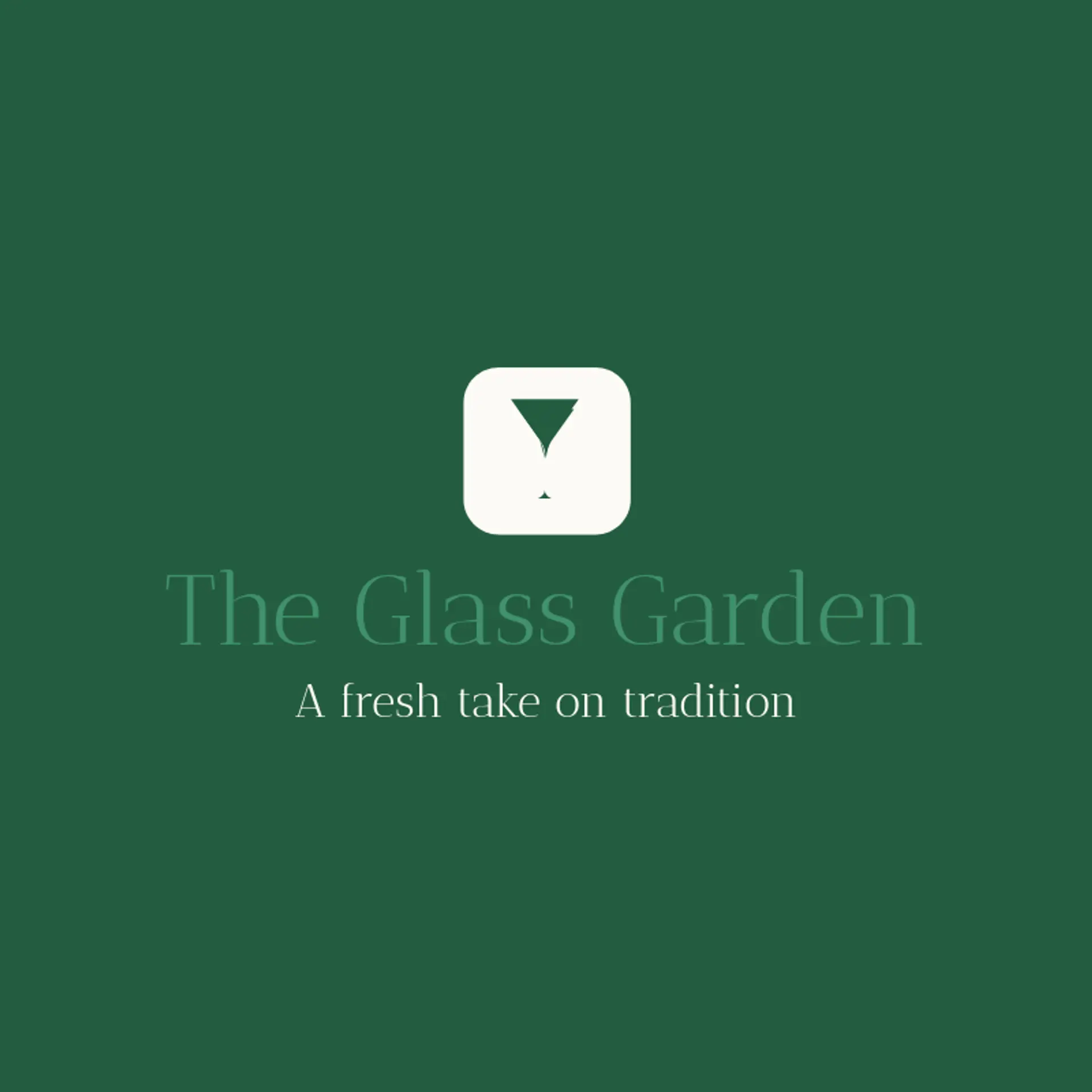 The Glass Garden logo for martini