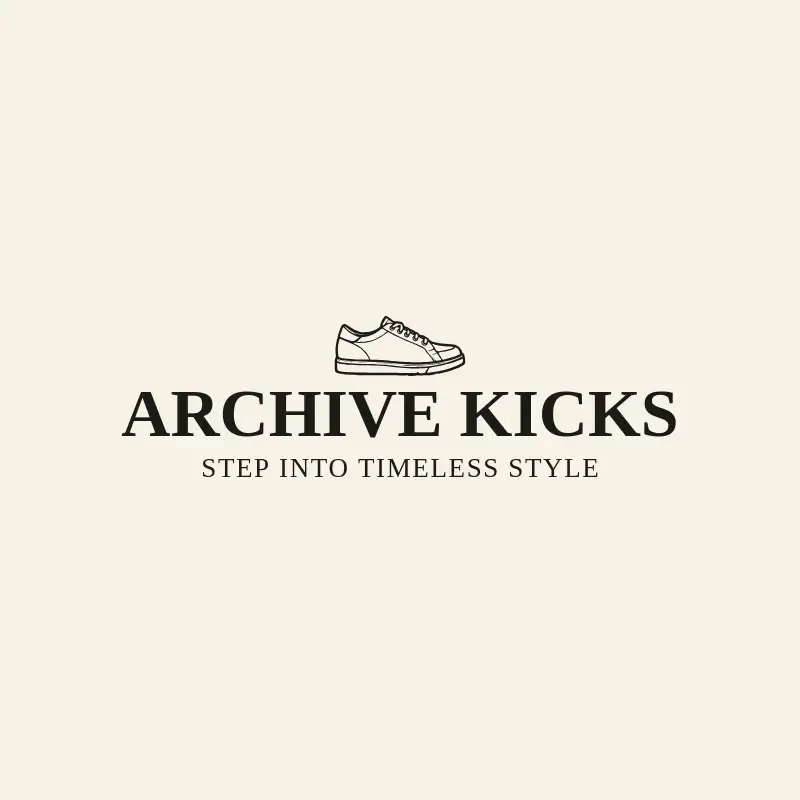 The shoe store name Archive Kicks as a branded logo with a single color icon