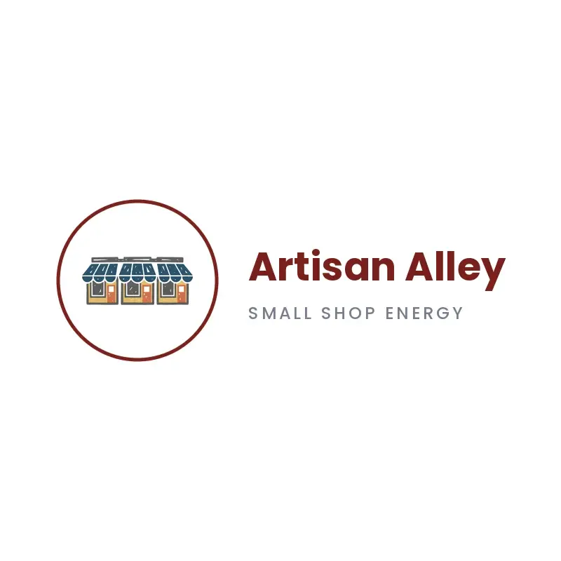 The Etsy shop name Artisan Alley as a branded logo in a linocut style