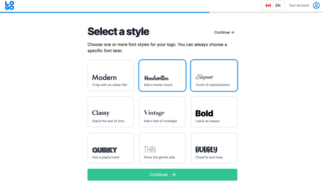 select font to create a free logo