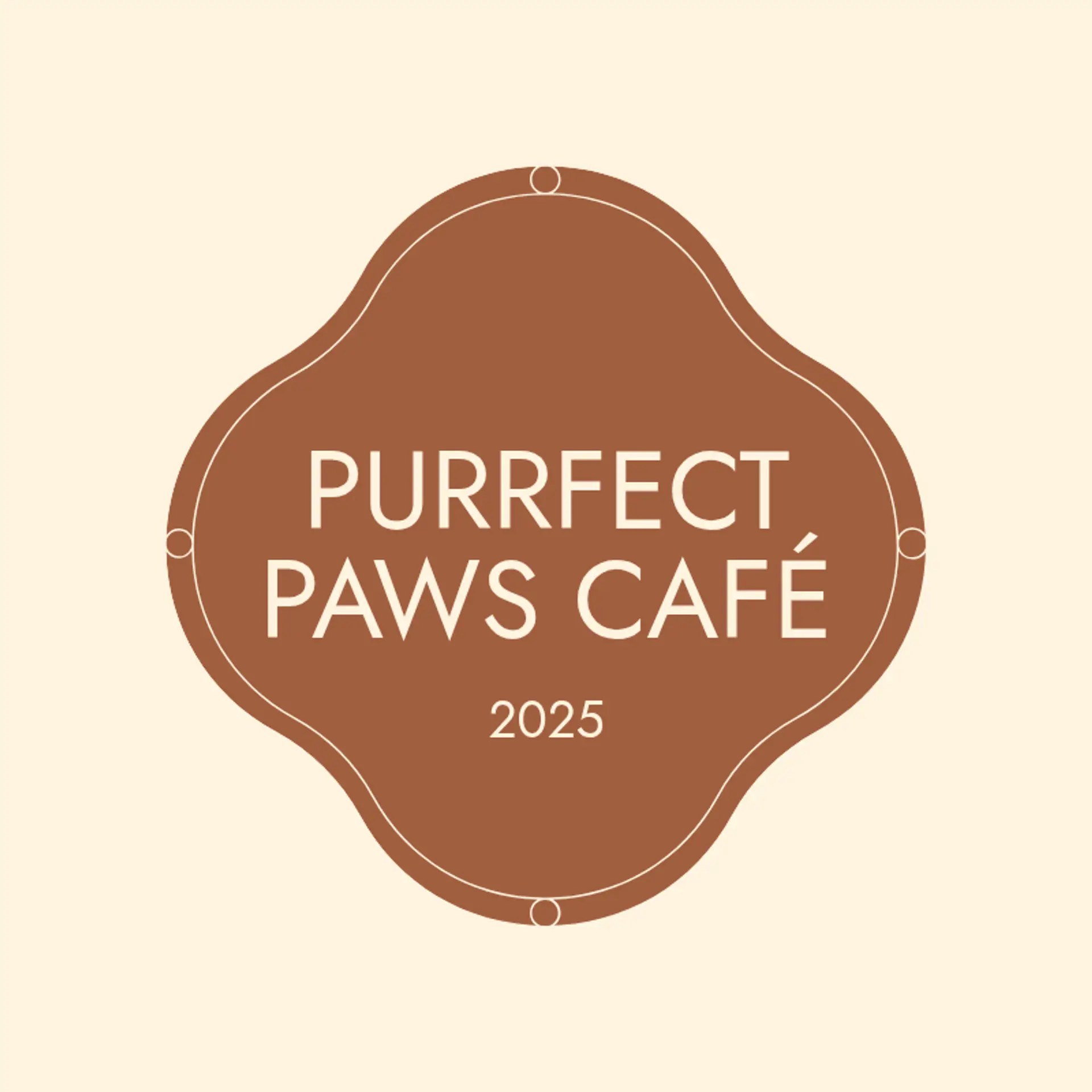 Purrfect Paws Café logo for cat cafe