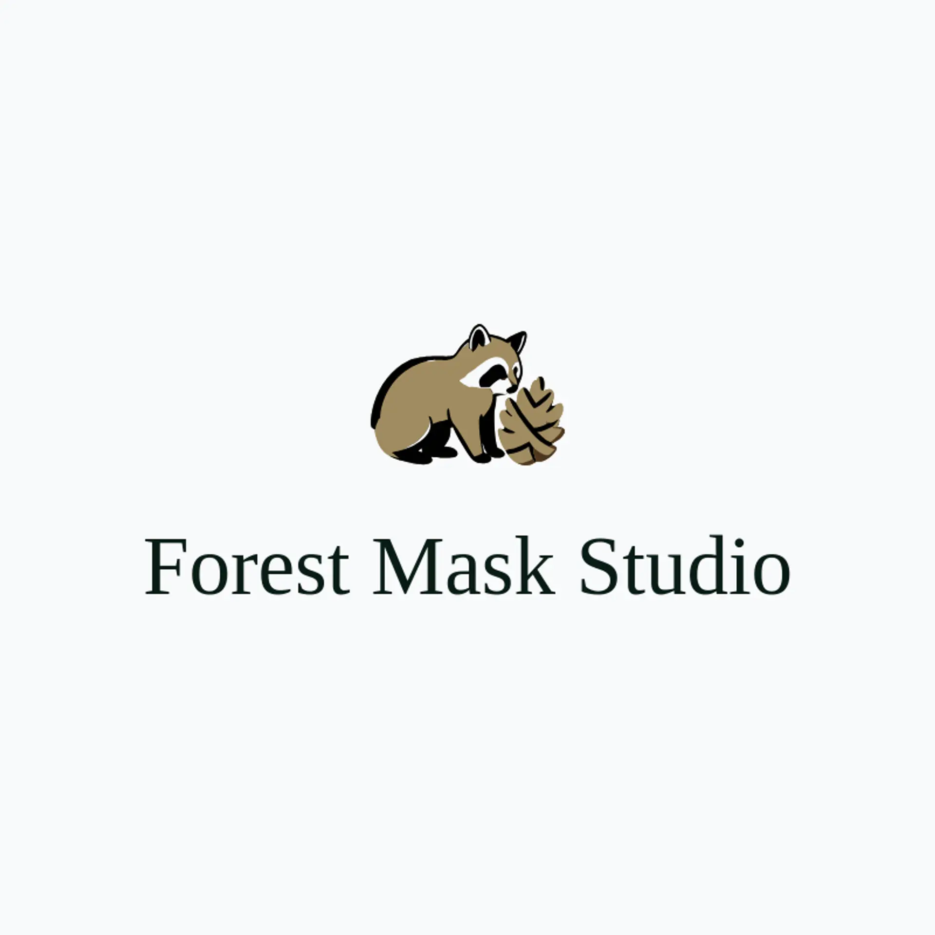 Forest Mask Studio logo for raccoon