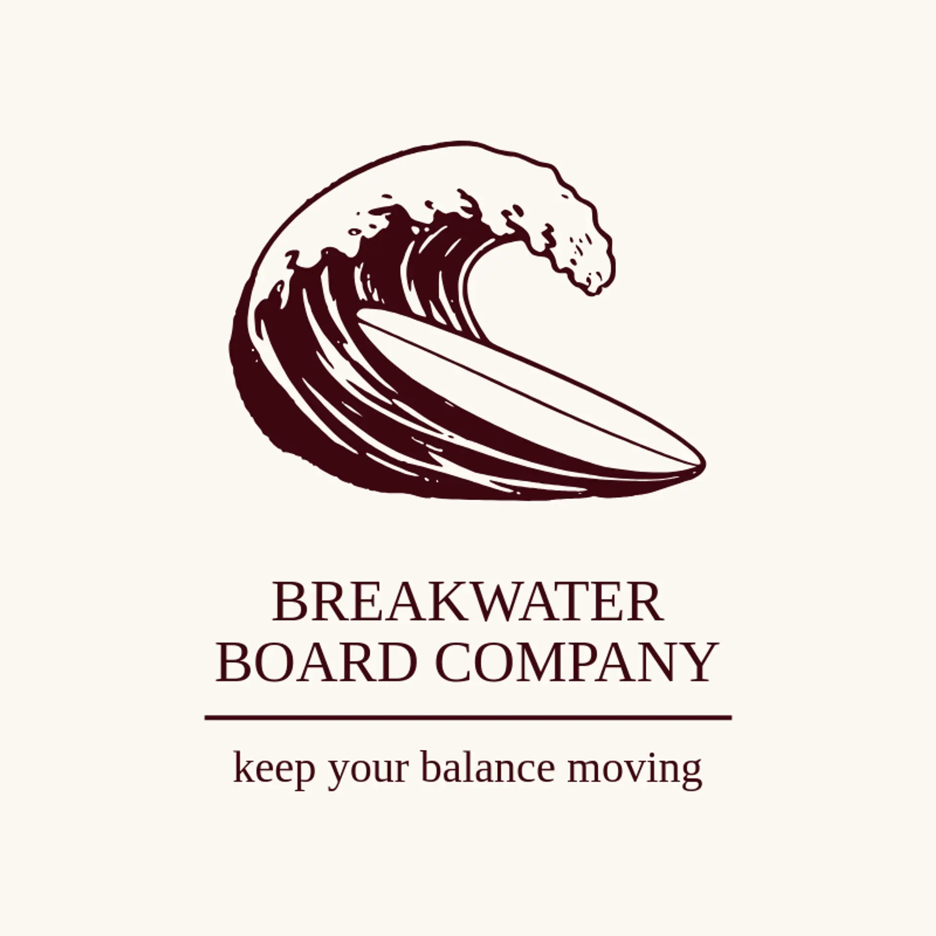 Breakwater Board Company logo for surfboard