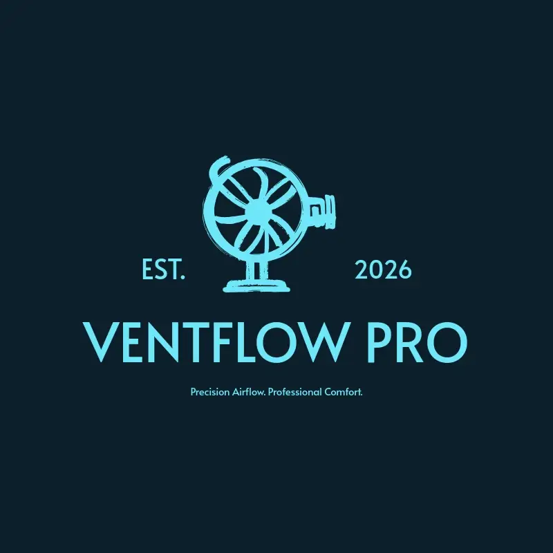 The HVAC name VentFlow Pro as a branded logo with a single color icon