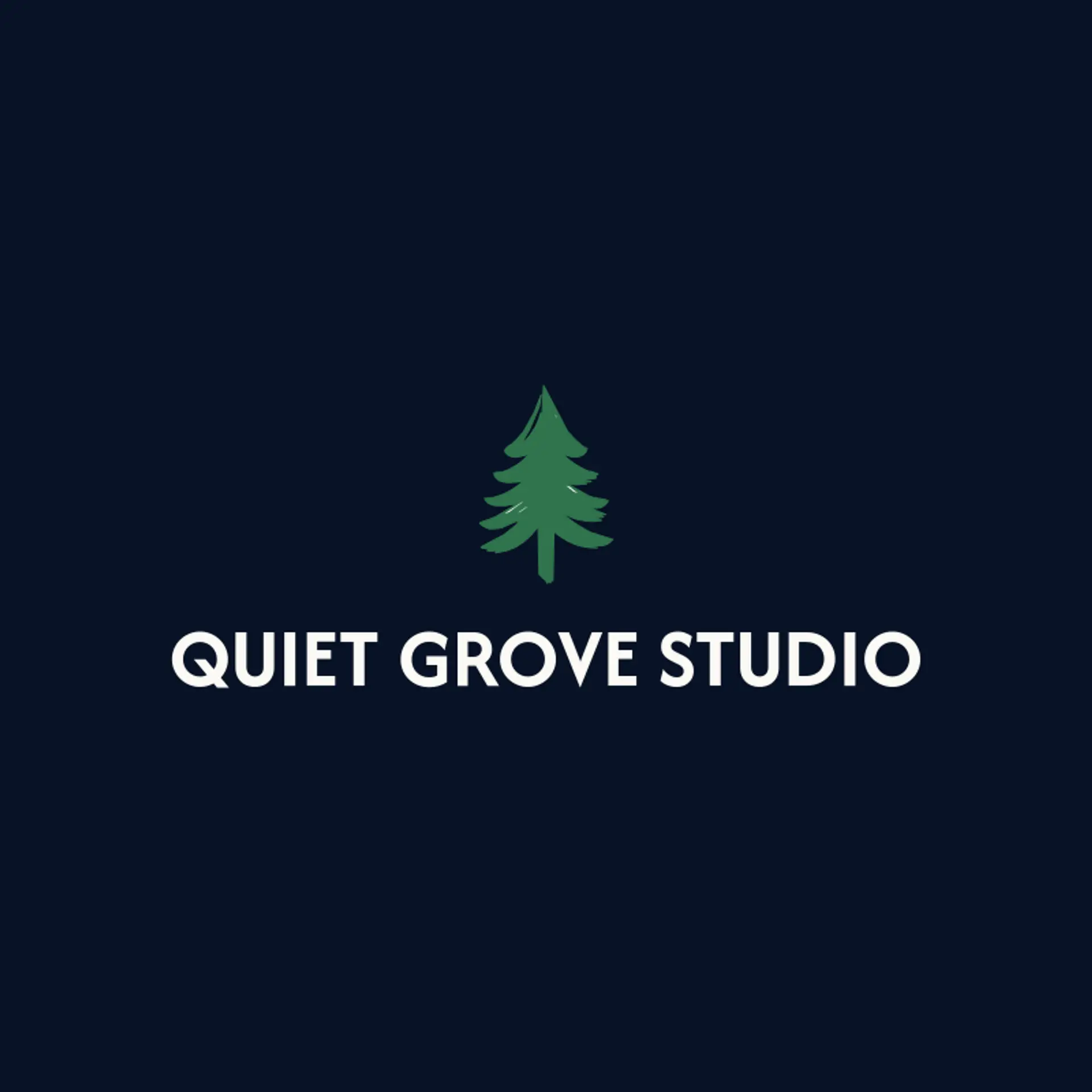 Quiet Grove Studio logo for evergreen