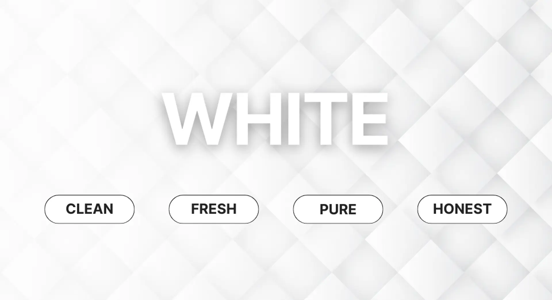 White color psychology with meanings: clean, fresh, pure, honest