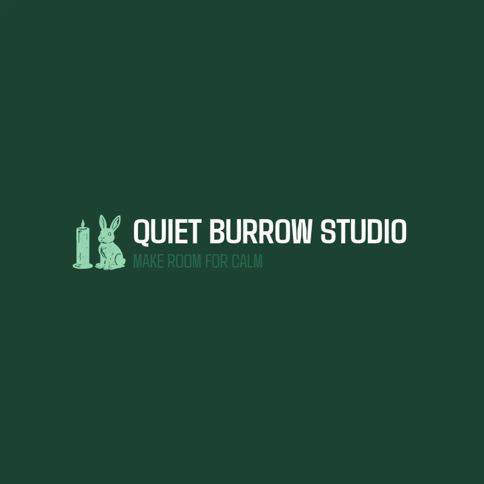 Quiet Burrow Studio logo for bunny