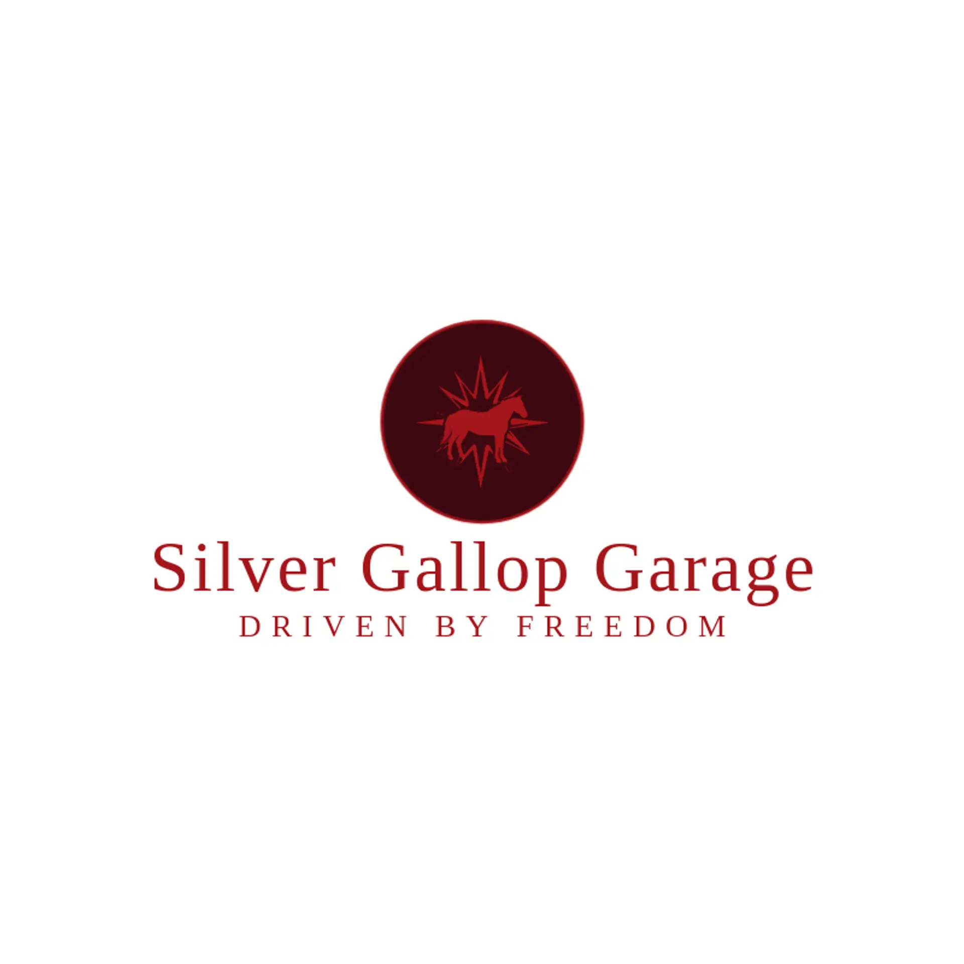 Silver Gallop Garage logo for mustang