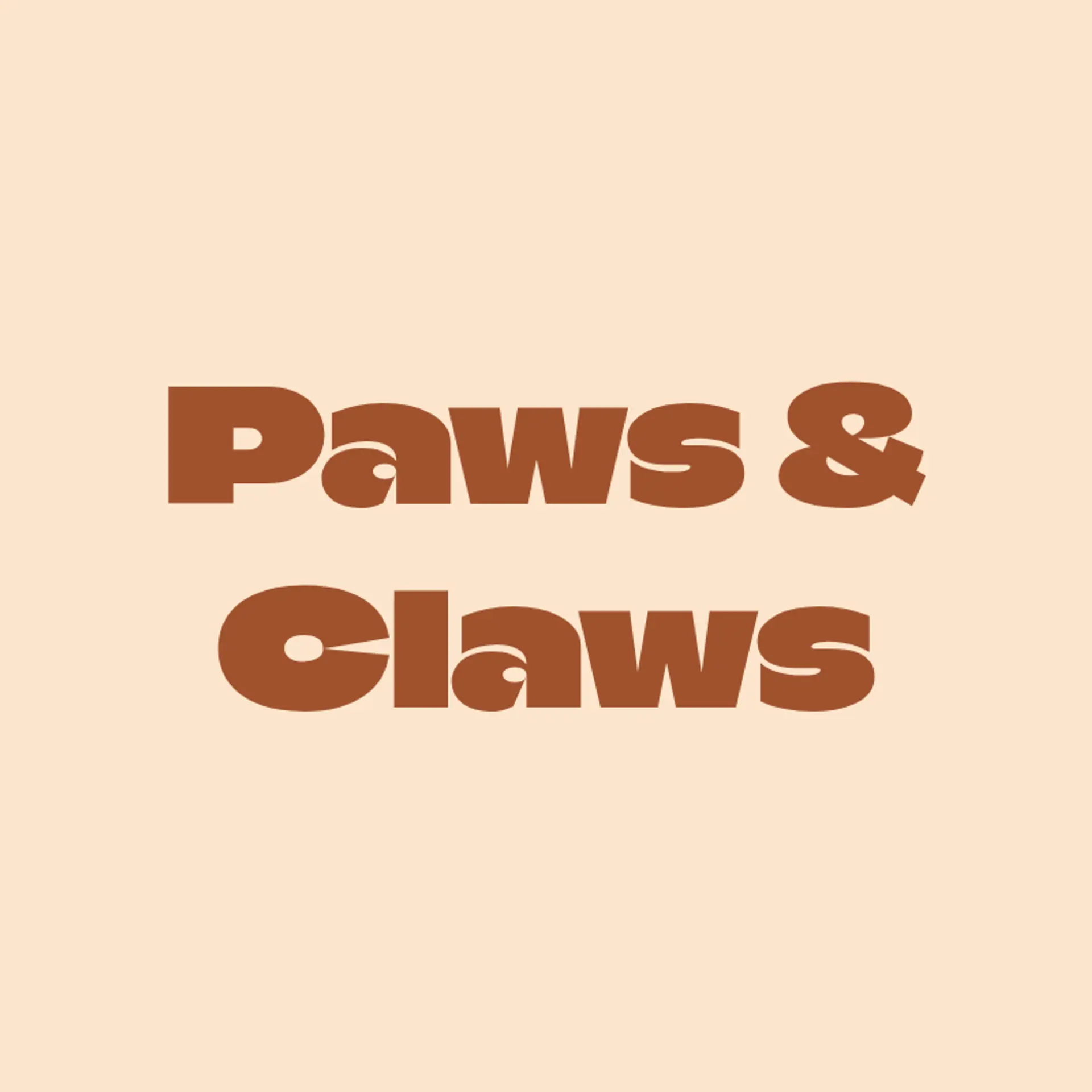 Paws & Claws logo for cat pet care