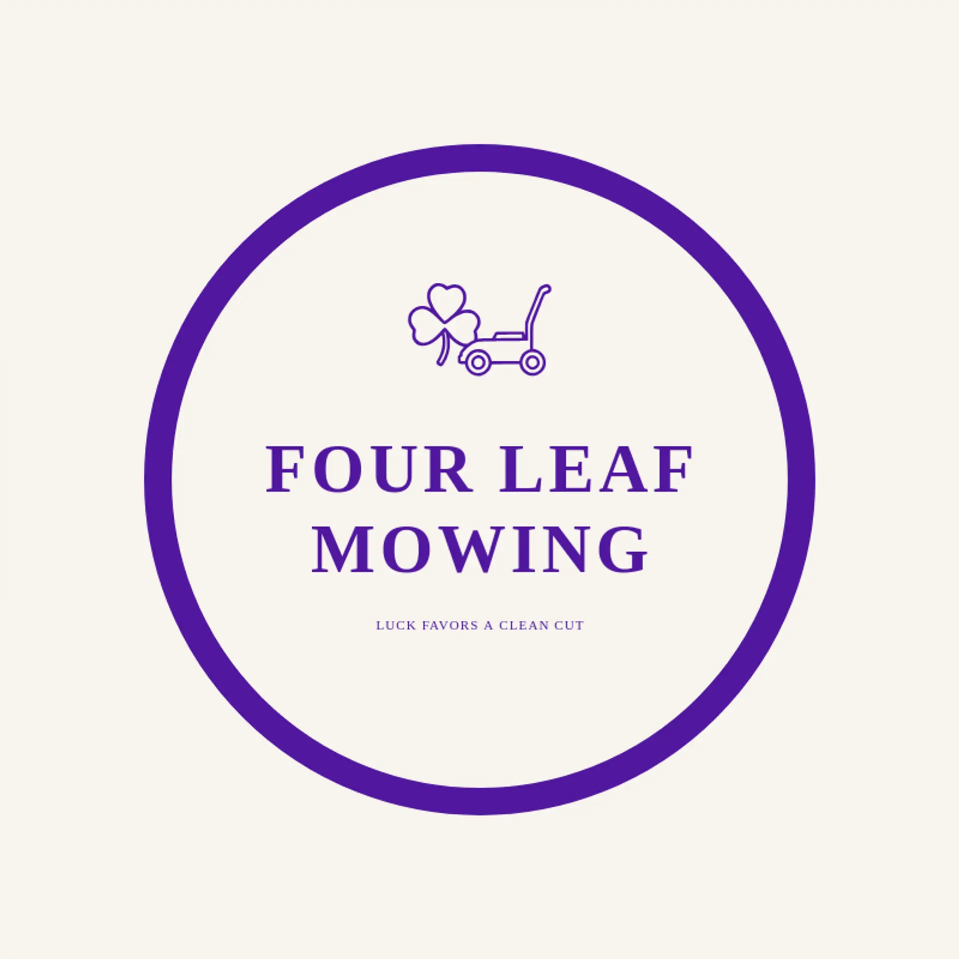 Four Leaf Mowing logo for lawn mower