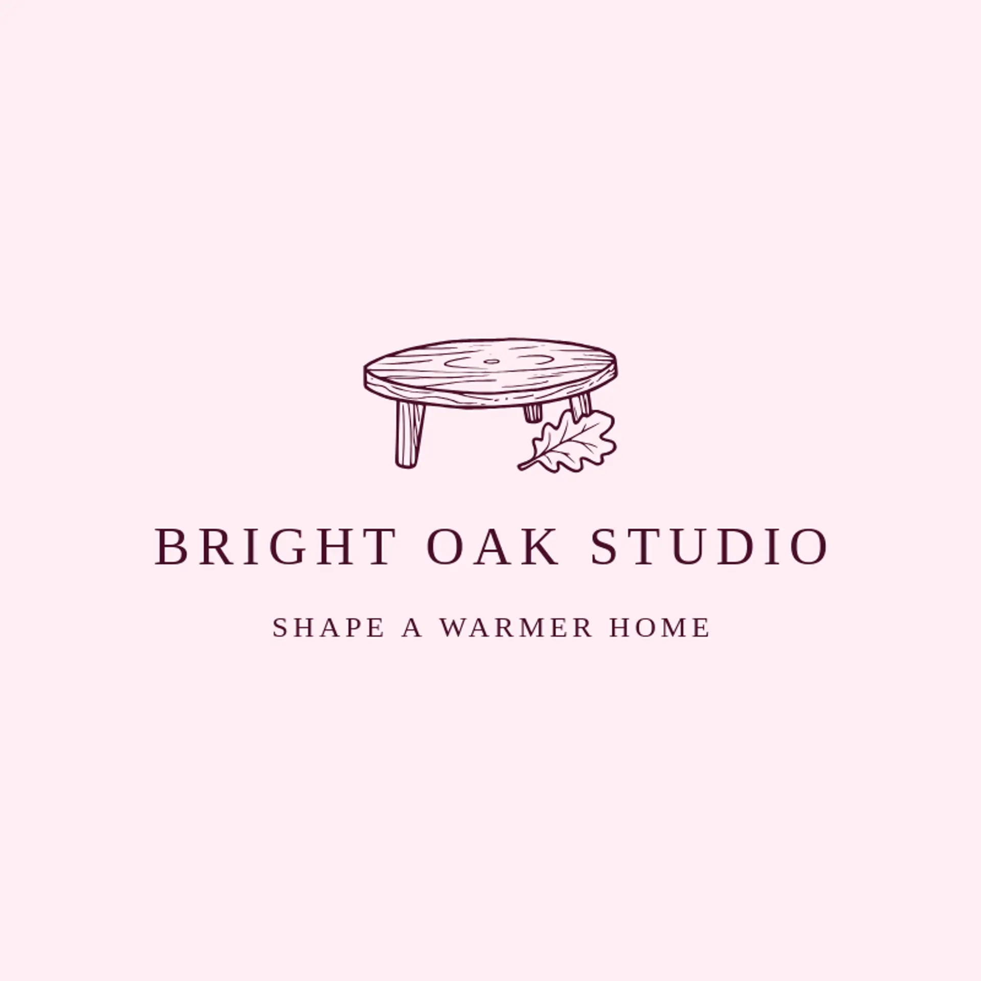 Bright Oak Studio logo for table