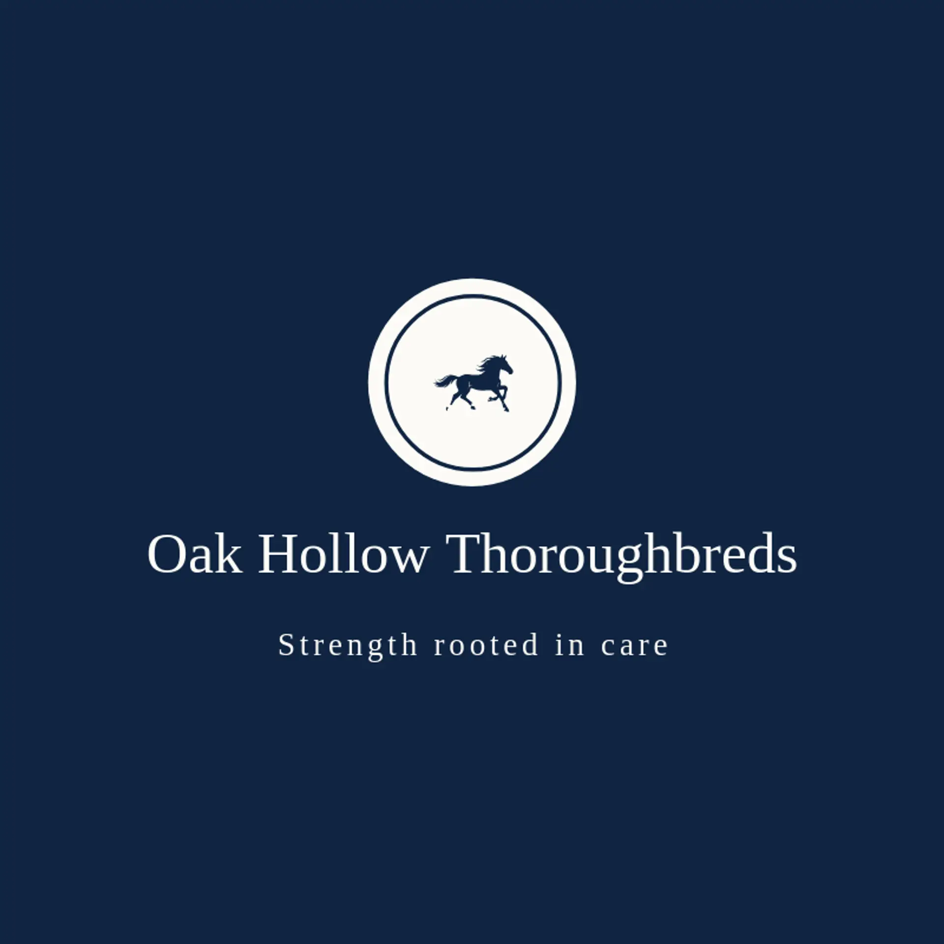Oak Hollow Thoroughbreds logo for horse racing