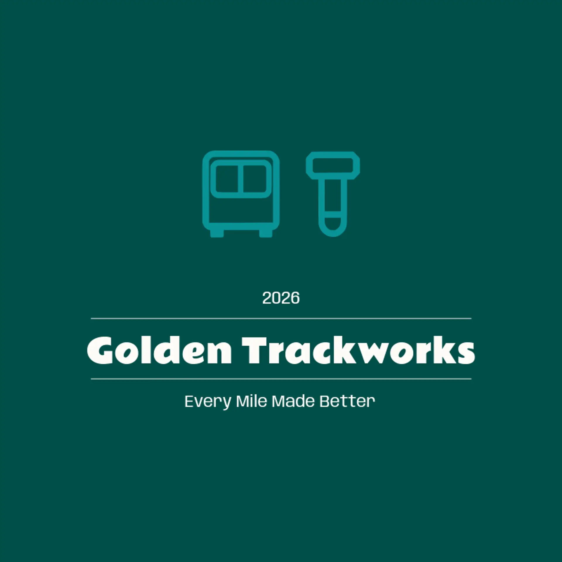 Golden Trackworks logo for train