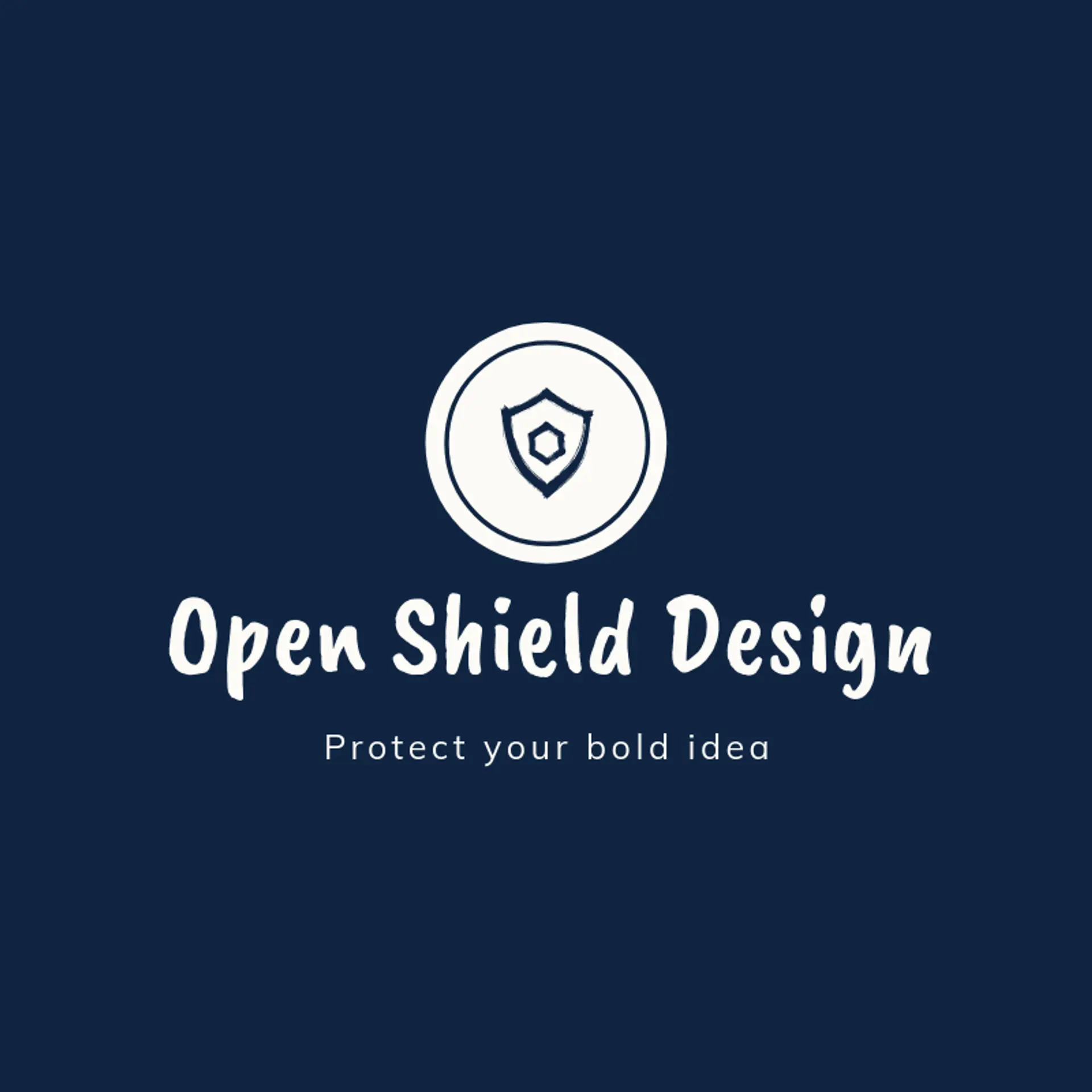 Open Shield Design logo for hexagon