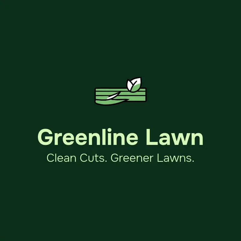 The lawn care name Greenline Lawn as a branded logo with a color icon