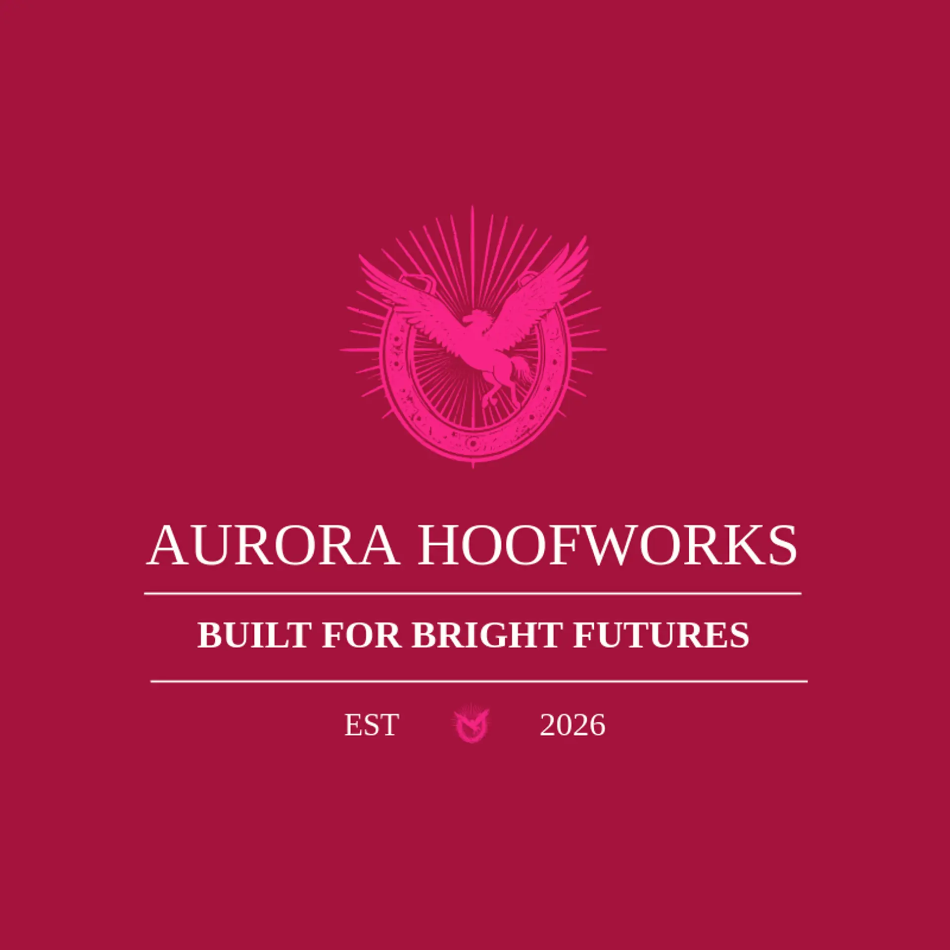 Aurora Hoofworks logo for pegasus