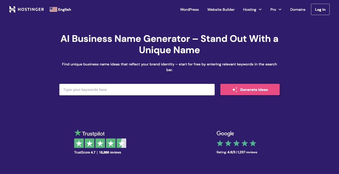 Hostinger business name generator