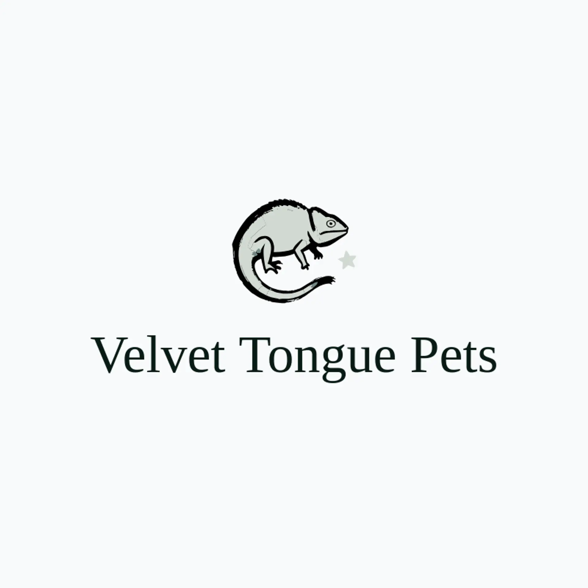 Velvet Tongue Pets logo for chameleon