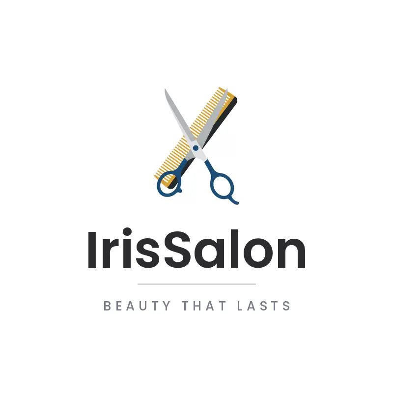 Scissors and comb salon logo