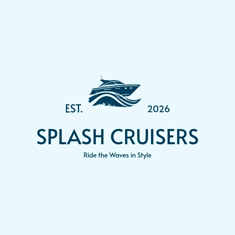 The boat name Splash Cruisers as a branded logo with a single color icon