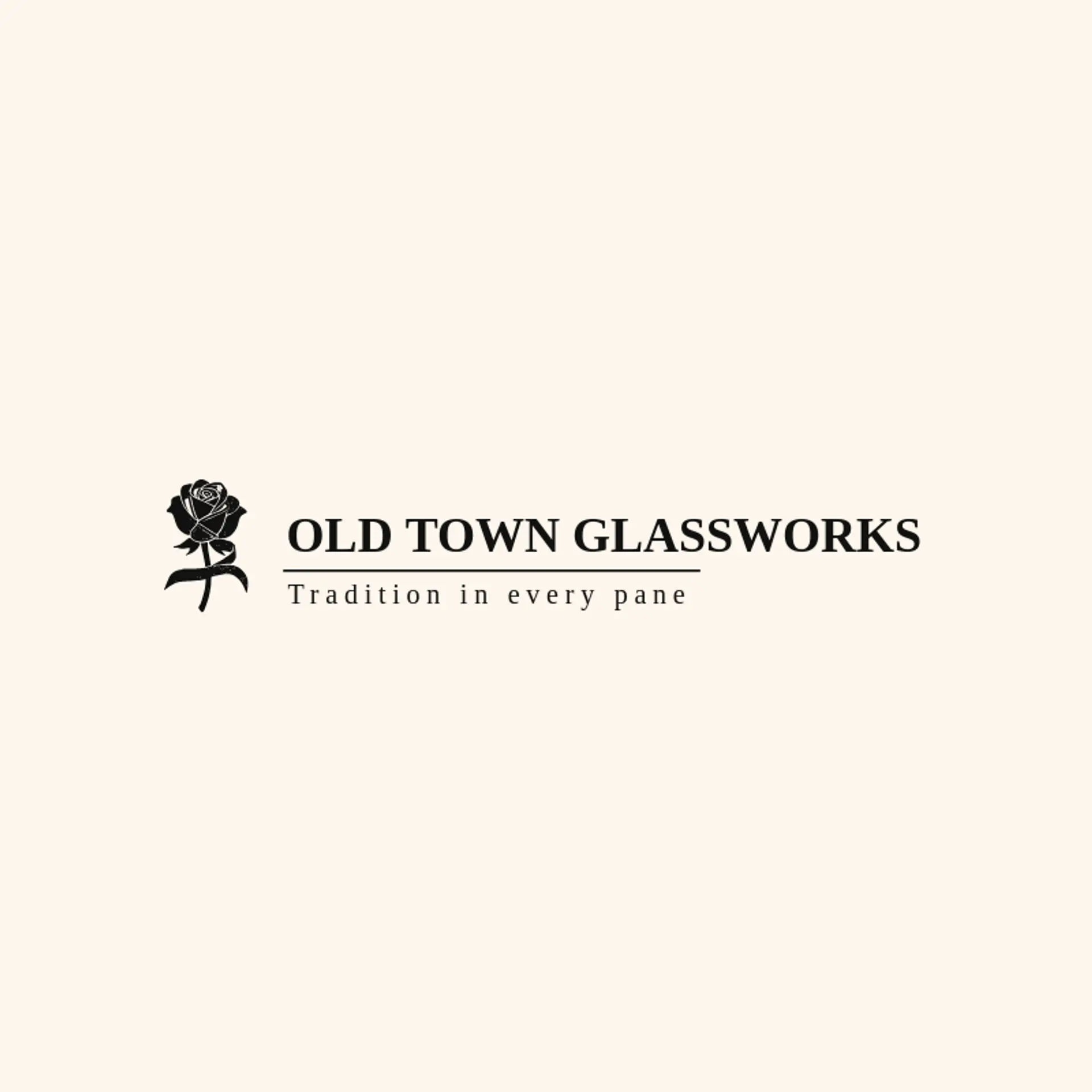 Old Town Glassworks logo for stained glass