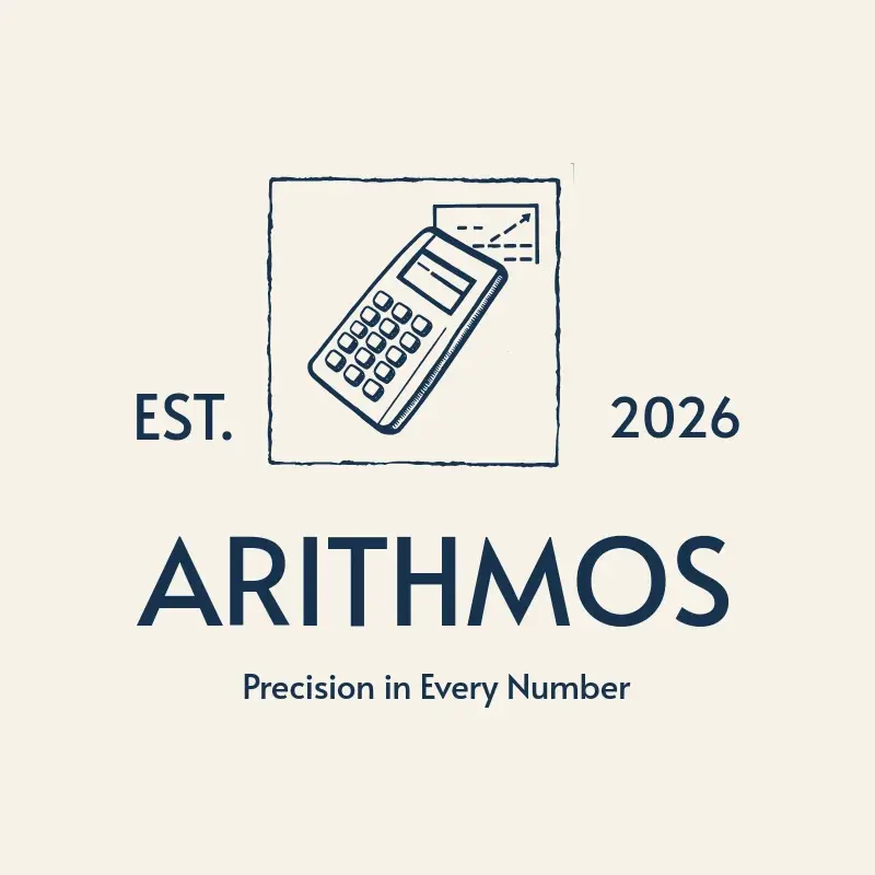 The accounting firm name Arithmos as a branded logo with a single color icon