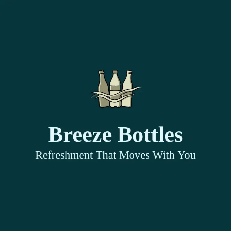 The drink name Breeze Bottles as a branded logo with a color icon