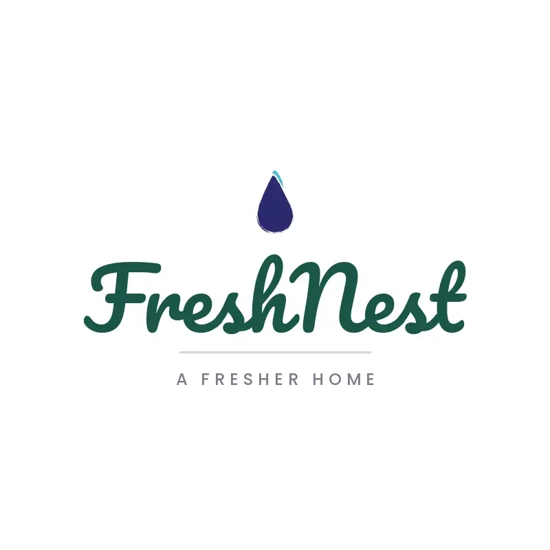 The cleaning name FreshNest as a branded logo in a brush paint style