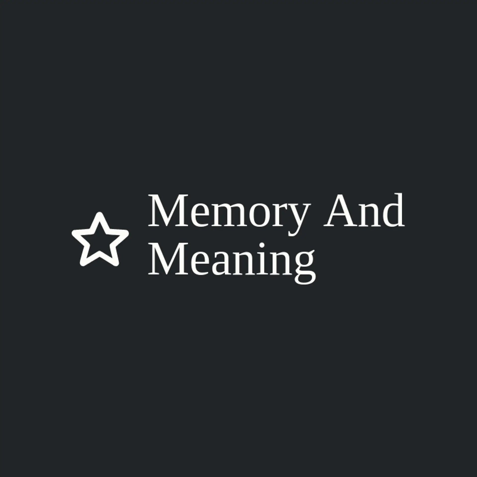 Memory and Meaning logo for culture