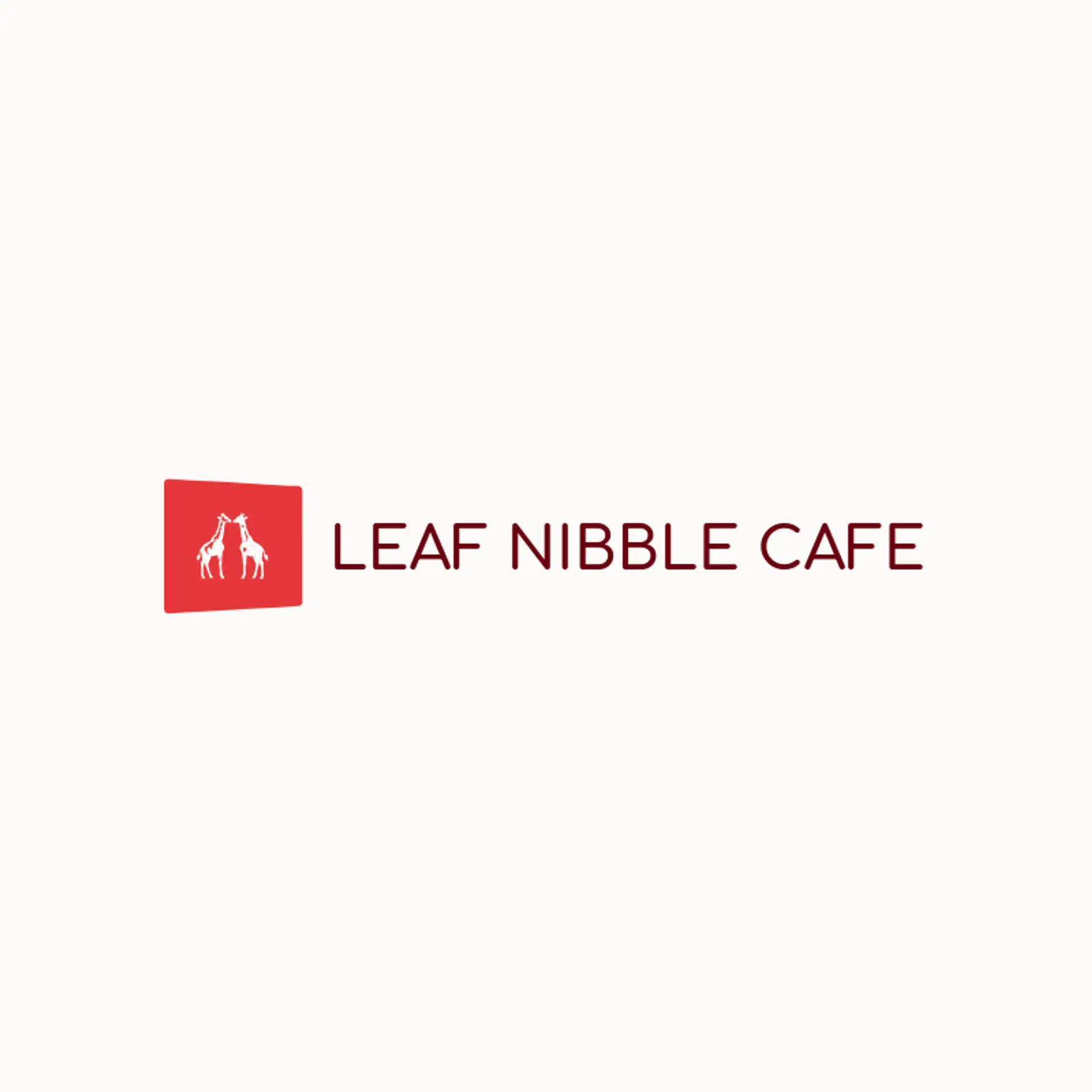 Leaf Nibble Cafe logo for giraffe