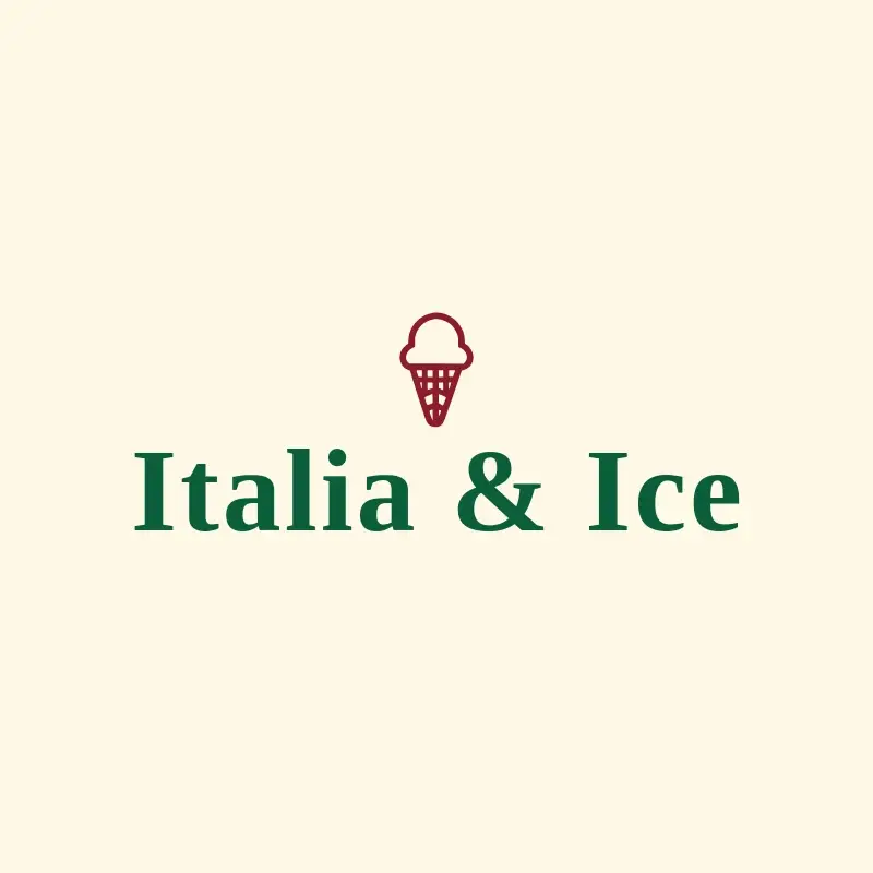 The Italian restaurant name Italia & Ice as a branded logo with a single color icon