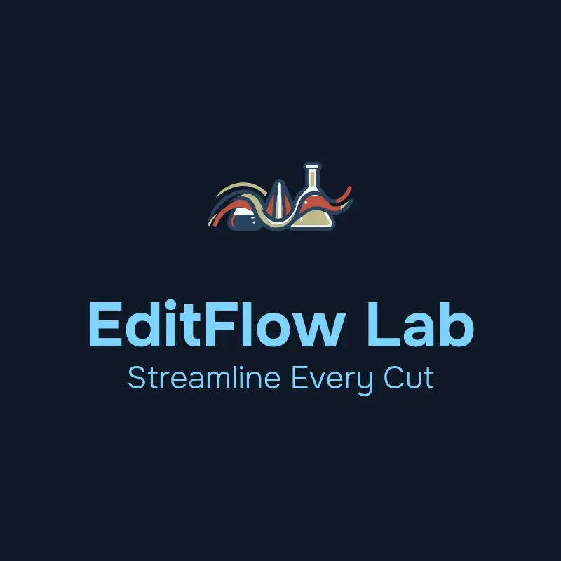 The TikTok name EditFlow Lab as a branded logo with a color icon